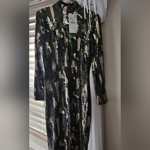 ZARA Camo Sequin Dress - Picture 11 of 15